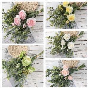 Rose Eucalyptus Wedding Bouquet Table Decoration Flower Artificial Flower Bouquet