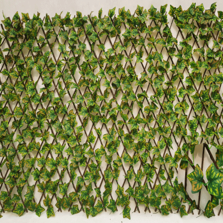 Excellent quality Artificial Turf Mat - garden Expandable artificial plastic laurel leaves trellis bamboo panel boxwood mat Ivy Privacy Fence fencing hedge – Deyuan